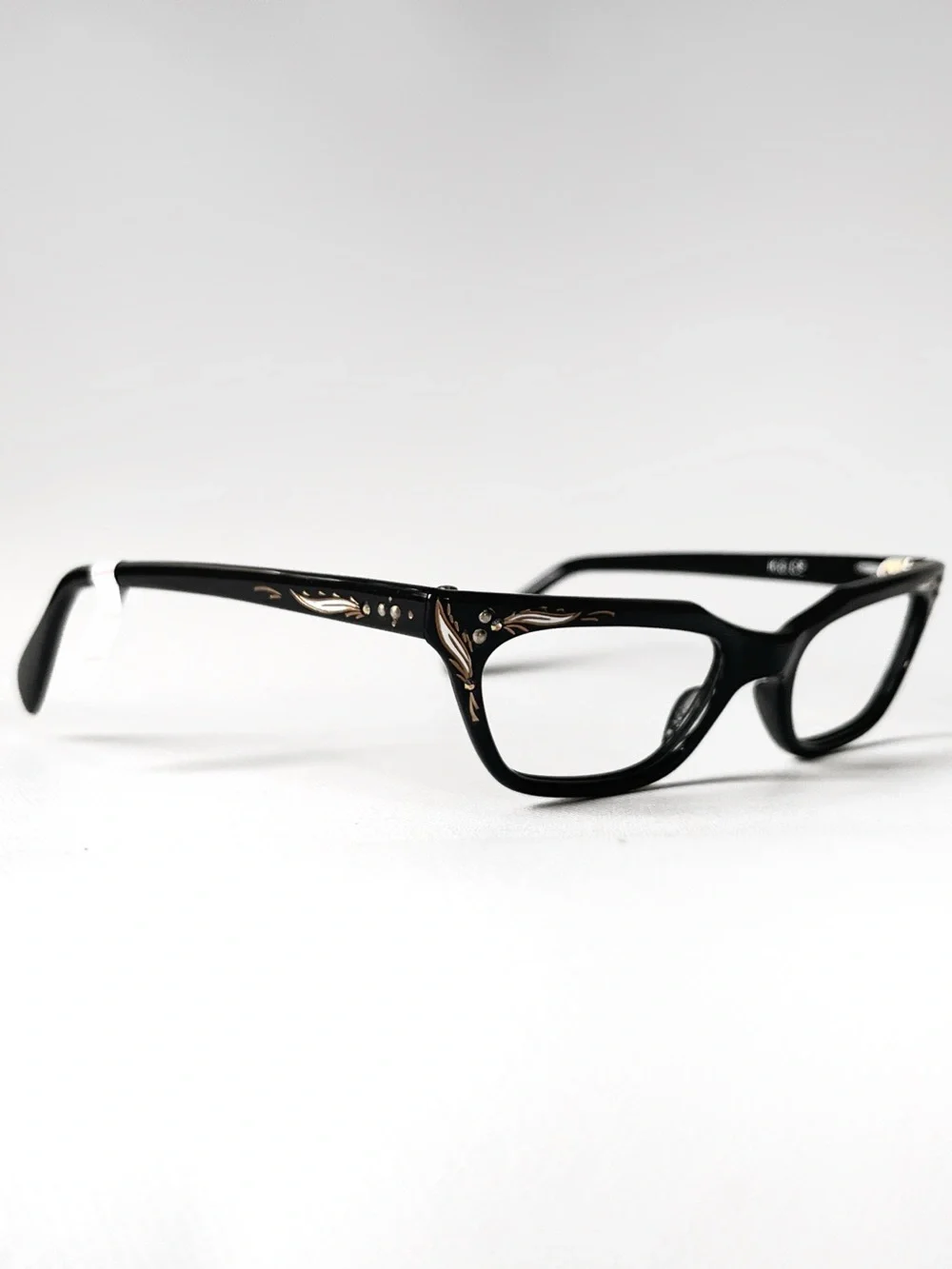 Vintage 50’s Petite Fit Eyeglasses NOS MCM Low Cat Eye Rhinestone Glasses